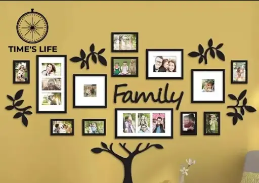3D wooden wall family tree with pictures large size frame